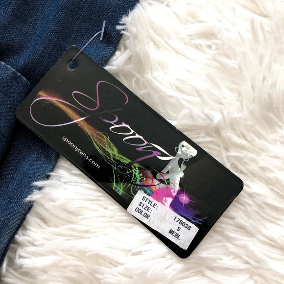 SPOON SLEEVELESS 1 PC JUMPSUIT CHAMBRAY BLUE SZ Sm - Picture 5 of 8